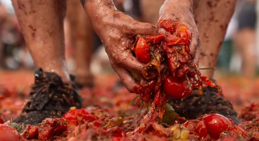 Negyven tonna paradicsom repült a kolumbiai Tomatinán – Galéria