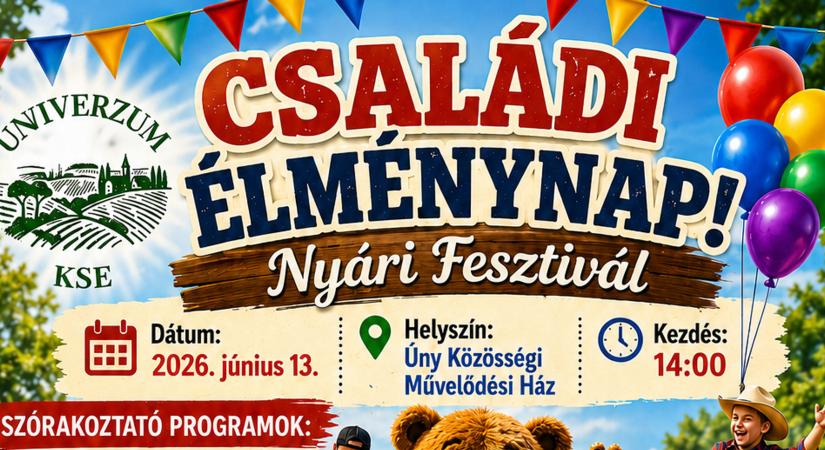 Családi élménynap várja a családokat szombaton Únyon