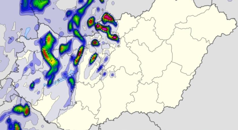 Zivatarrendszer vonul át az országon, térképeken mutatjuk hozzád mikor érkezik, óráról órára