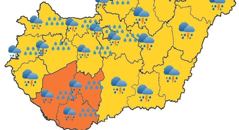 Komoly a baj: jégeső, villámlás csaphat le délután Somogyra