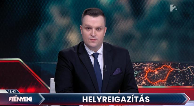 A TV2 Tények Orbán-imádó műsorvezetője felolvasta, hogy valótlanul állították, hogy Magyar Péter apja „lopott, csalt és közokiratot hamisított”