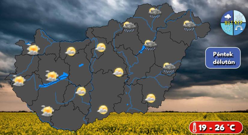 Pénteken északkeleten még elszórtan lehet záporeső, esetleg zivatar