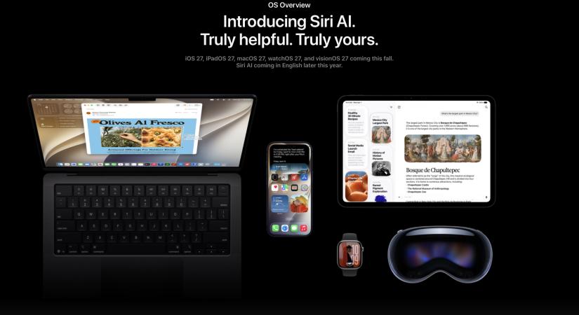 WWDC26: az Apple bemutatta a 27-es verziók újdonságait