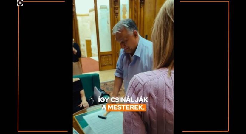 Magyar Péternek sikerült! Fizikai munkára fogta Orbán Viktort…