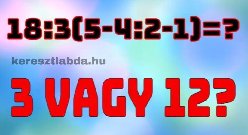 Napi matek feladat: 18:3(…)? ami mindenkit félrevezet