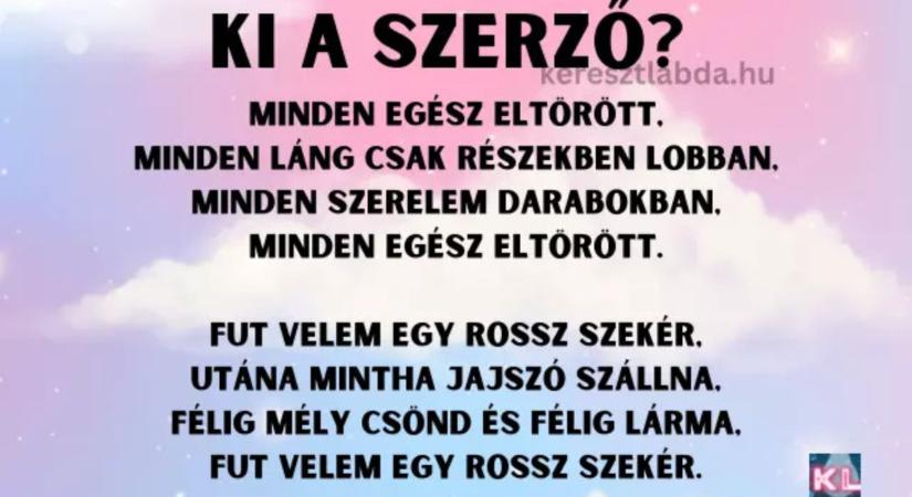 Napi irodalom feladat: Kocsi-út az éjszakában, kötelező volt, de tudod, kinek a tolla?