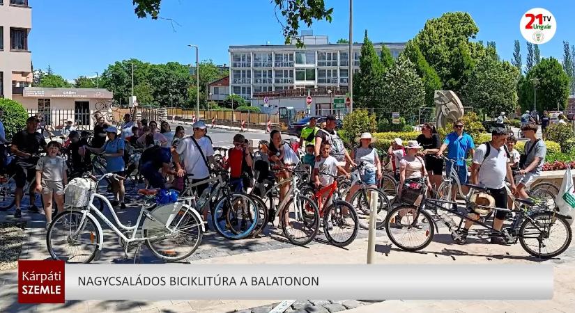 Nagycsaládos biciklitúra a Balatonon (videó)