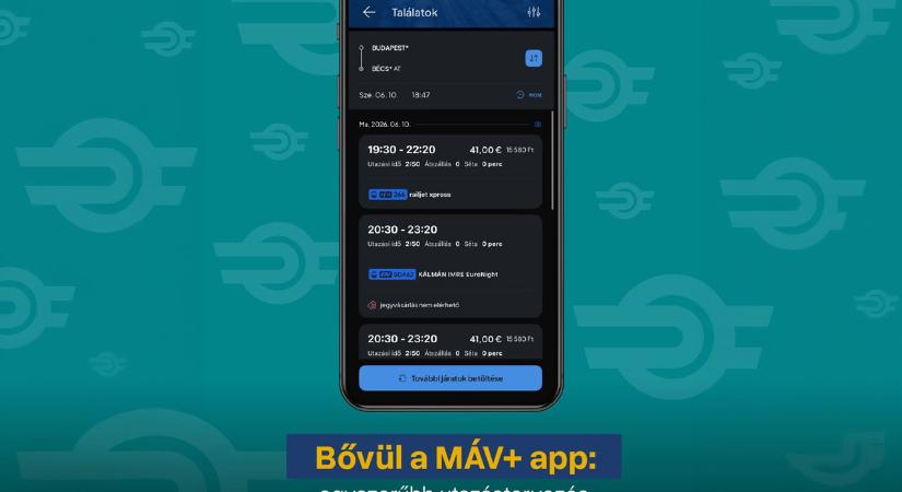 Használhatóbb lesz a MÁV alkalmazás