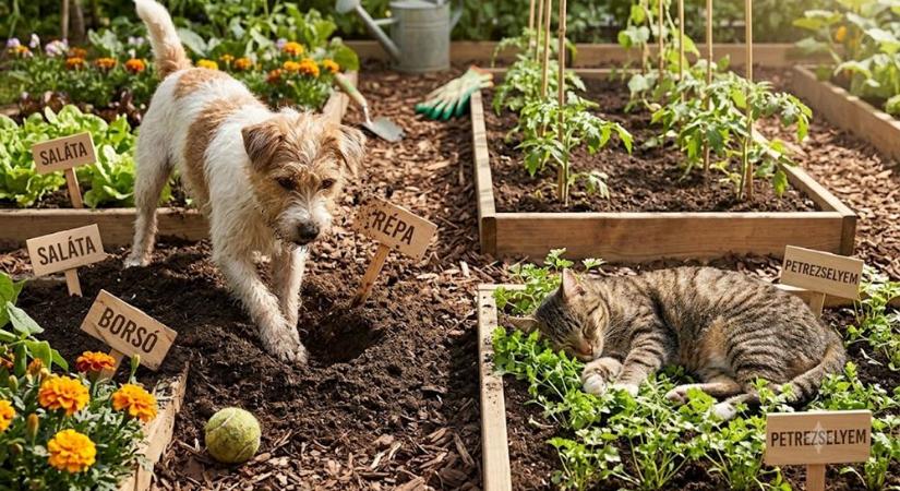 A kutya, a macska és a veteményes: békés együttélés vagy kerti káosz?