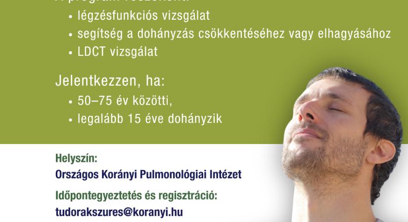 Ingyenes tüdőrákszűrésre várják az aktív dohányosokat