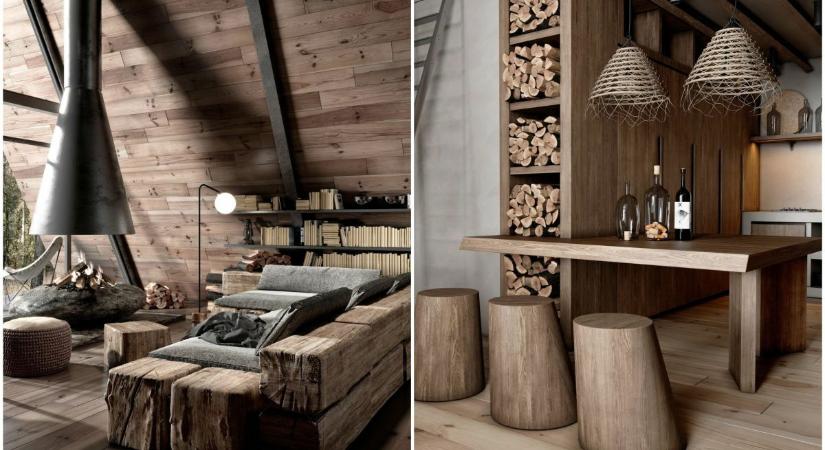 83 m²‑es különleges modern erdei faház, ahol a fa uralja a teret