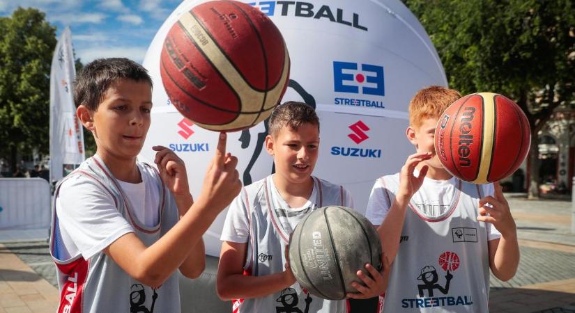 Streetball: Váradi Kornél, Milos Konakov, Durázi Krisztofer, Samir Mujanovic a Fő téren - Remek kosármeccsek futószalagon! (fotók)