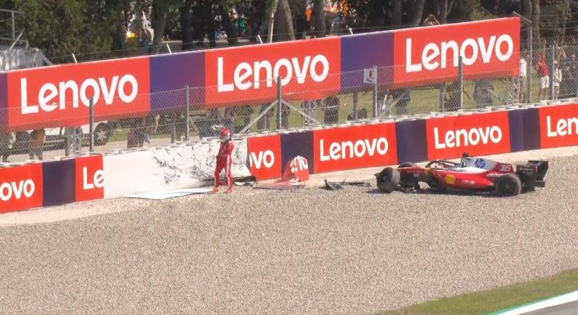 Videón Leclerc ijesztő barcelonai bukása: akkora volt a becsapódás, hogy az orvosi stábot is riasztani kellett