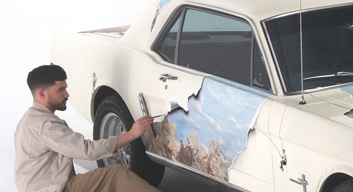 Leesett az állunk, amilyen 3D-s műalkotássá varázsolta egy tetováló ezt az oldtimer autót