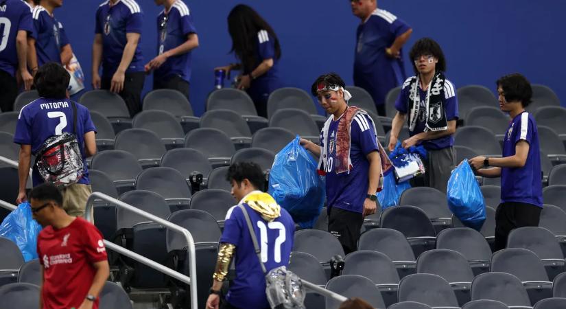 Elképesztő, mit hagytak maguk után a japán szurkolók a stadionban – videó