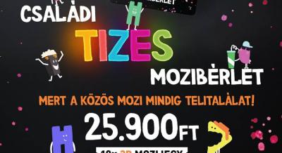 Elstartolt a Cinema City Családi TIZES Mozibérlete a nyári szünetre, és még tovább