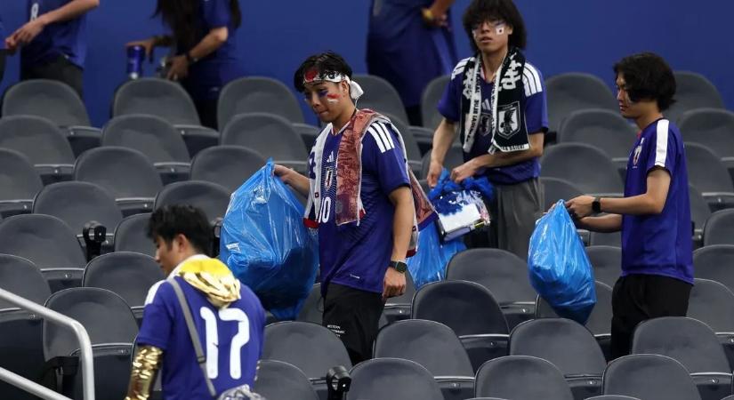 Ezt hagyták maguk után a japán szurkolók a stadionban – videóval