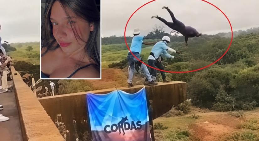 Szörnyethalt egy fiatal nő, mert biztosítókötél nélkül dobtak le az egyik hídról – videó