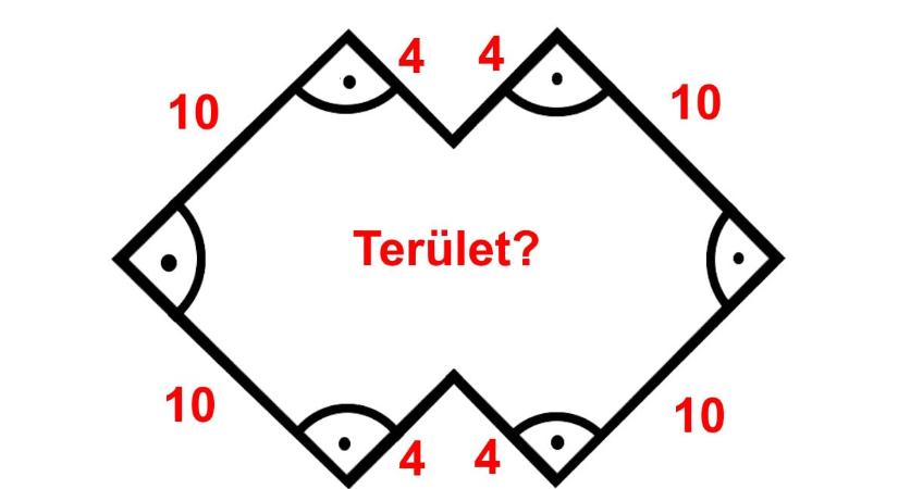 Agykarbantartó matek, geometria: mekkora ennek a sokszögnek a területe? Ki tudja számítani fejben?