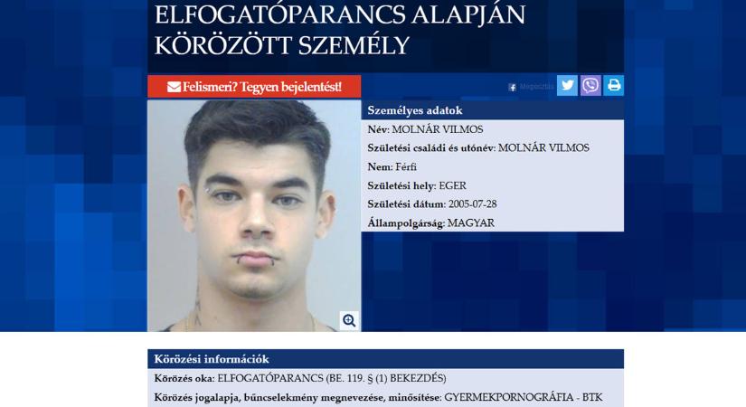 Külföldre szökhetett a gyerekpornót terítő hajdú-bihari férfi