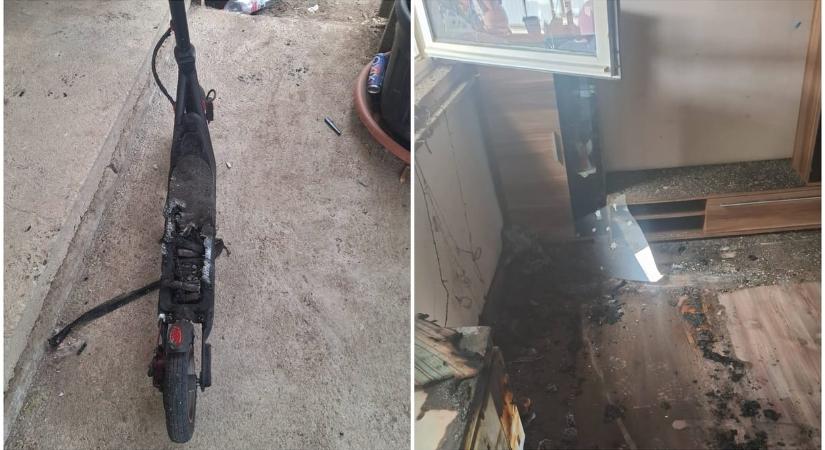 Lángra kapott a lakásban egy elektromos roller, a szobát is meggyújtotta, pedig töltőn sem volt