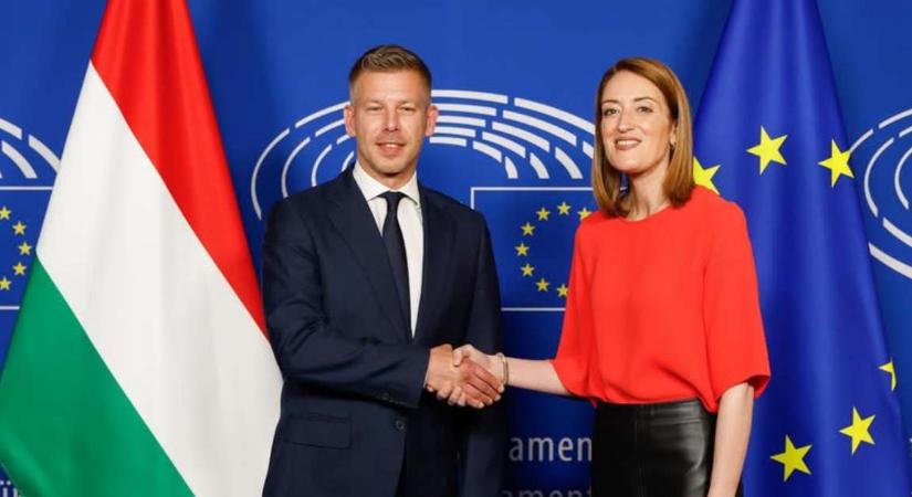 Magyar Péter tárgyalt az EP elnökével: őszig le kell zárni a 7-es cikkely szerinti eljárást