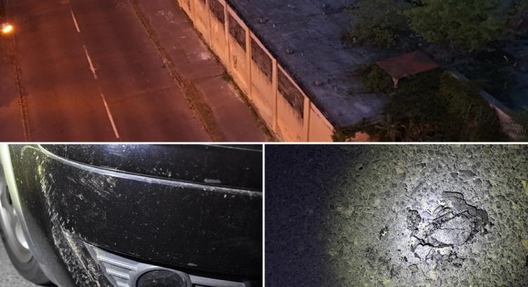 A győri rendőrség keresi a betondarabot dobáló rongálót