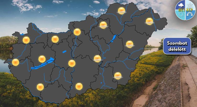 Szombaton is marad a kánikula, de már elszórtan záporok és zivatarok is kialakulhatnak