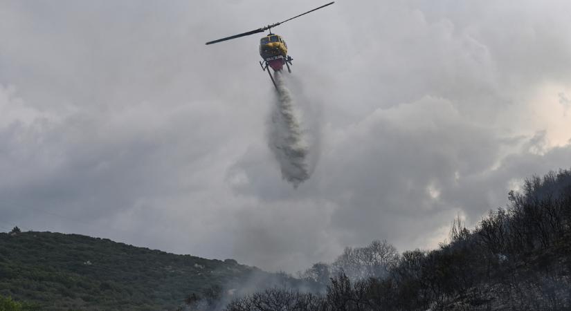 Hatalmas erdőtűz pusztít Görögországban, repülőkkel és helikopterekkel küzdenek a lángok ellen