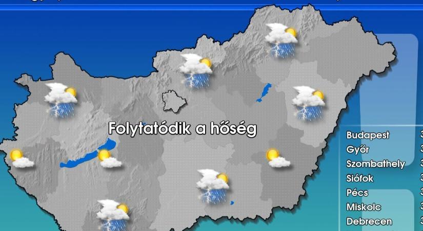 Marad a kánikula, de jégeső és viharos széllökések is jöhetnek