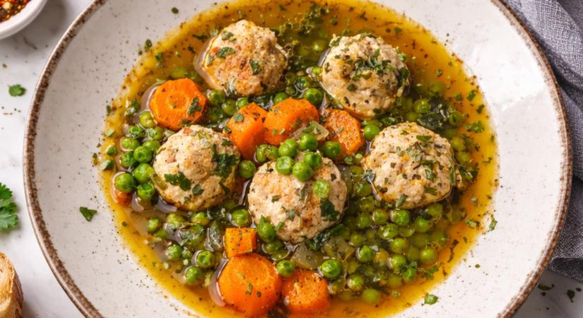 Zöldborsóleves recept húsgombóccal: igazi családi kedvenc