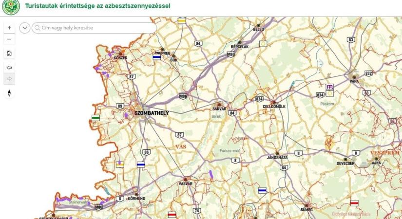 Szoktál a szomszéd megyében túrázni? Nézd meg, érintett-e az útvonal az azbeszttel!