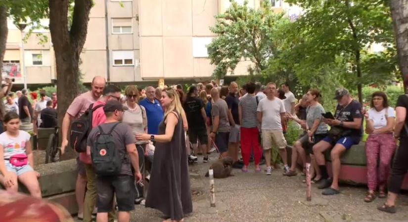 Dinko Gruhonjić újságíró és egyetemi tanár családja melletti tüntetés volt Újvidéken