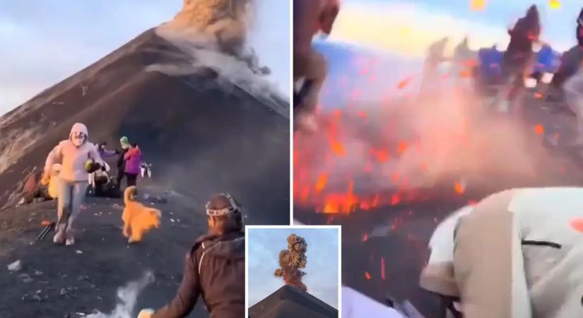 Izzó kövek elől menekültek a turisták egy guatemalai tűzhányóról – videó