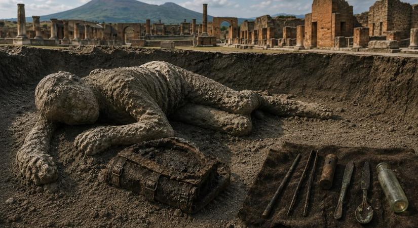 Nem mindenki menekült Pompejiben: lehet, hogy egy orvos a végsőkig segíteni próbált