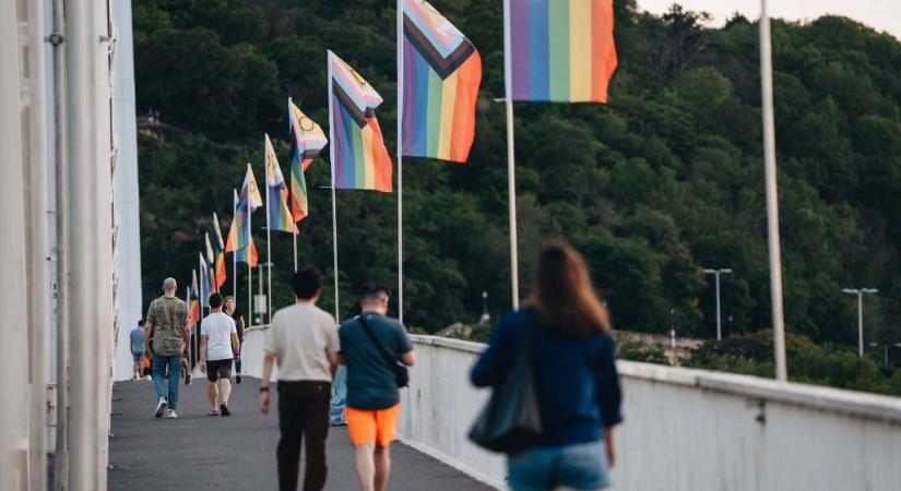 Egy 58 éves mogyoródi férfi dobta a Dunába az Erzsébet-hídra kihelyezett szivárványos zászlókat