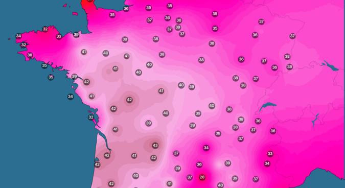Történelmi forróság sújtja Franciaországot