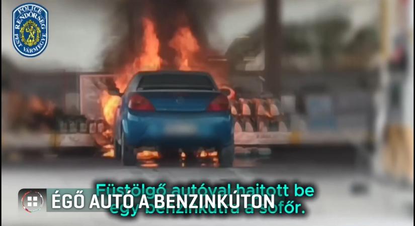 Kigyulladt és magától gurulni kezdett egy autó egy szigetszentmiklósi benzinkúton