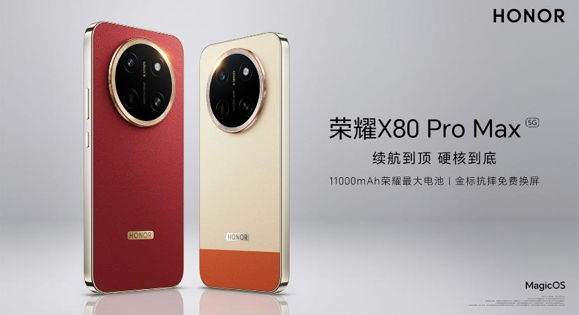 11 000 mAh-s akkumulátorral debütált a Honor X80 Pro Max