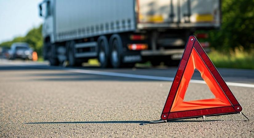 Árokba borult egy kamion Hajós közelében, félpályán halad a forgalom