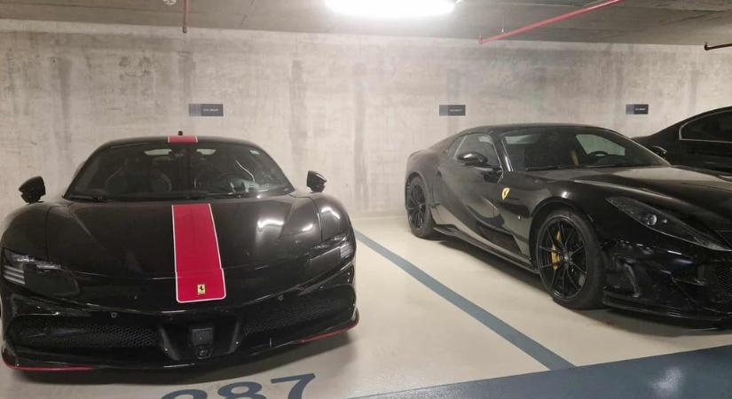 Egy másik, nagyjából 200 millió forintot érő Ferrarit is lefotóztak a korrupciós botrányban érintett Hungast-tulajdonos cég parkolóhelyén