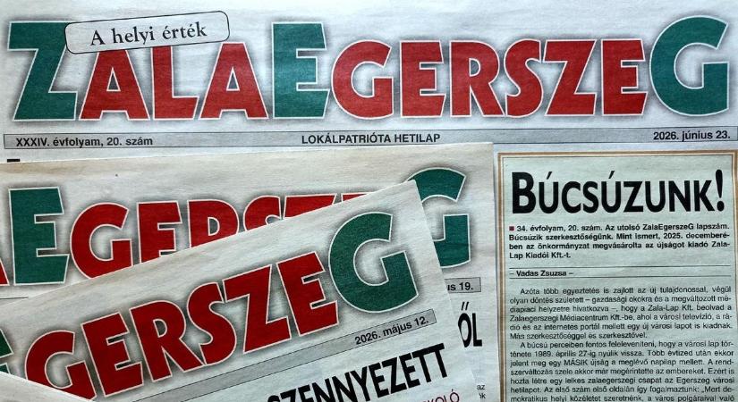 Búcsúzik a ZalaEgerszeG nevű városi hetilap — új újság indul szeptemberben
