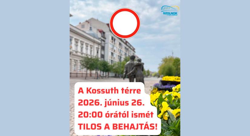 Visszaáll a korábbi forgalmi rend Szolnokon a Kossuth téren