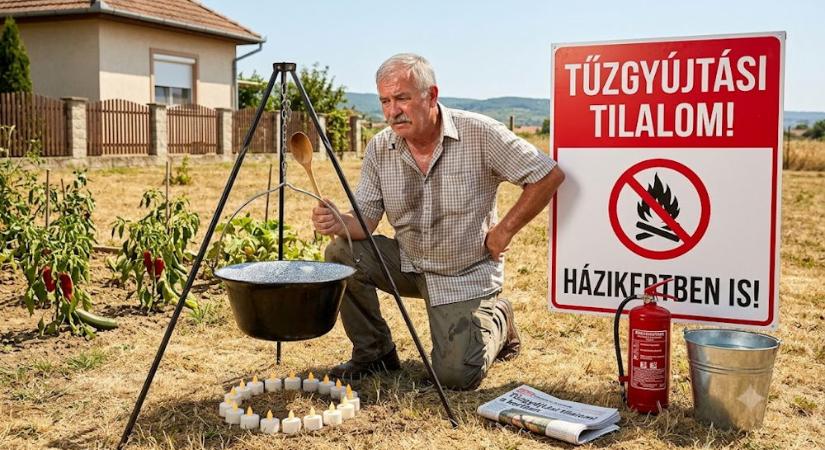 Tűzgyújtási tilalom a kertben: bogrács, grill, gazégetés és a nyári „jaj, csak egy kis láng lesz” pillanatok