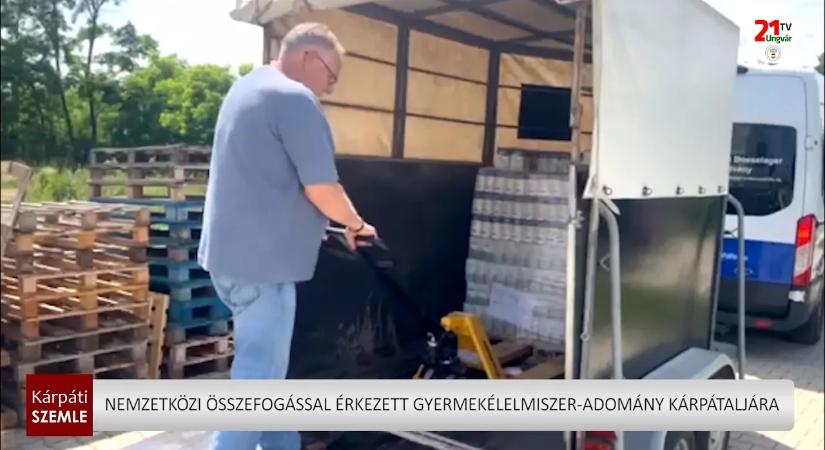 Nemzetközi összefogással érkezett gyermekélelmiszer-adomány Kárpátaljára (videó)