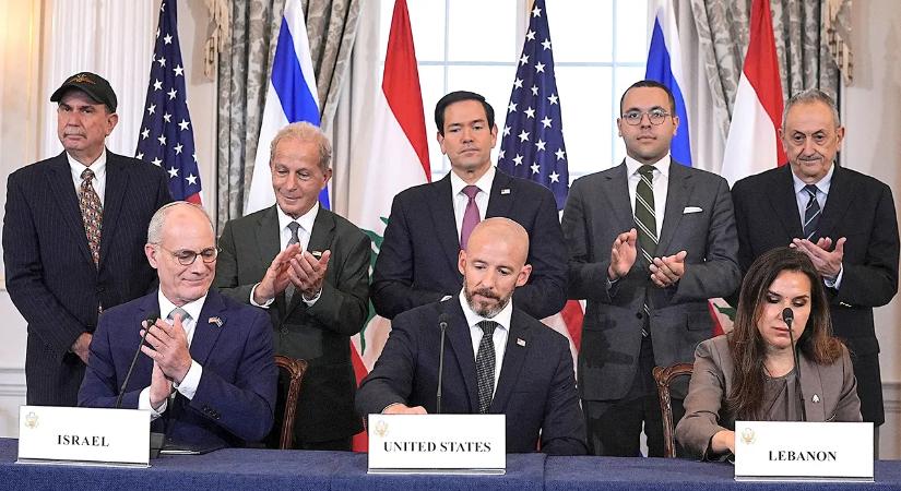Izrael és Libanon békéről szóló keretmegállapodást kötött amerikai közvetítéssel Washingtonban