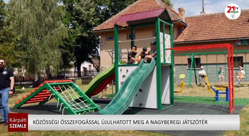 Közösségi összefogással újulhatott meg a nagyberegi játszótér (videó)