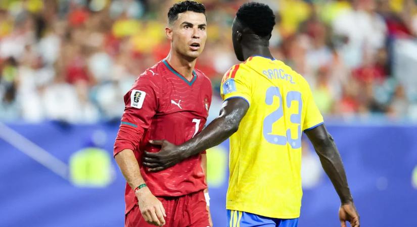 Videó: Cristiano Ronaldo nem állt meg az újságíróknak, de röviden reagált a Kolumbia elleni döntetlenre