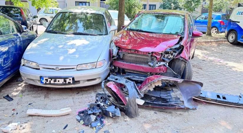 Részeg sofőr tarolt le több parkoló autót Debrecenben - videó