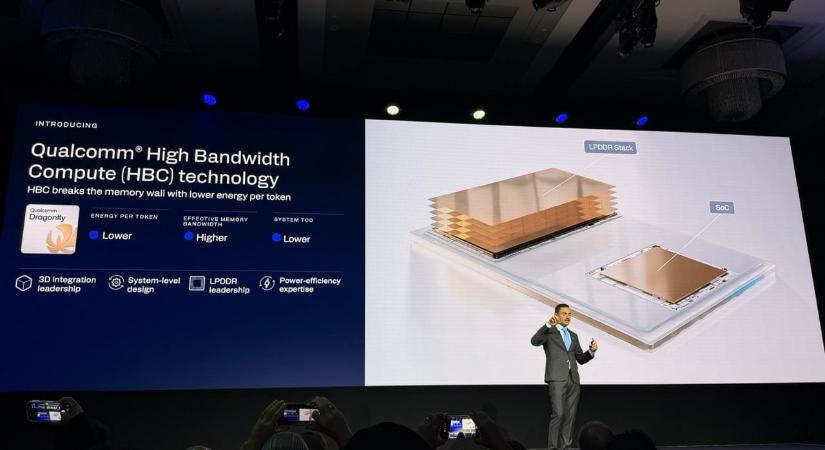 A Qualcomm egymásra rétegezett LPDDR5X lapkákat tartalmazó memóriachipje 133 TB/s-os memória-sávszélességet kínál